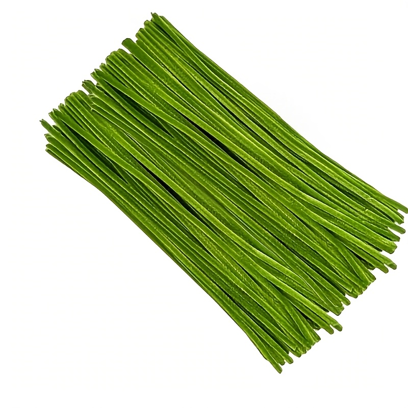 Image of 99pcs Green Chenille Stems Craft Materials For Diy Bouquet-making Gifts, Christmas Party Decorations, Holiday Presents, Etc