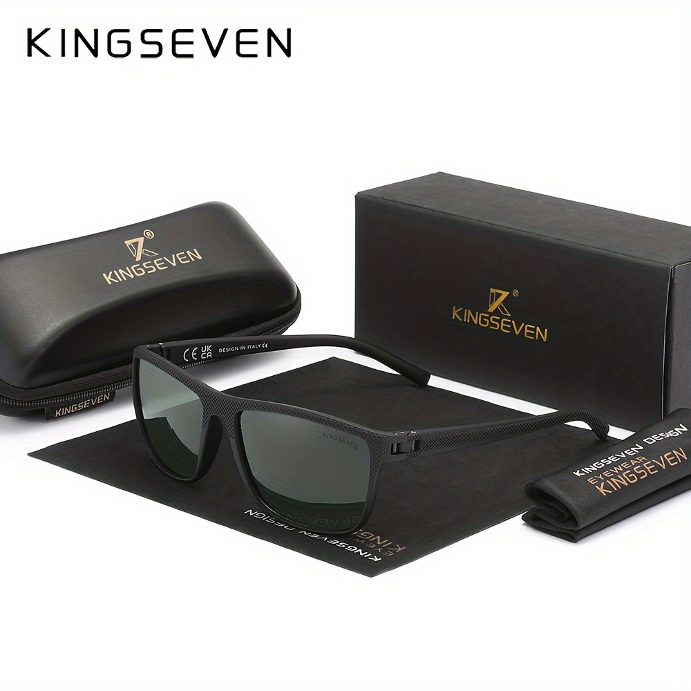 Kingseven Premium Vintage Polarized Sunglasses Square Frame - Temu