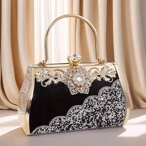 Women's Embellished PU Evening Clutch