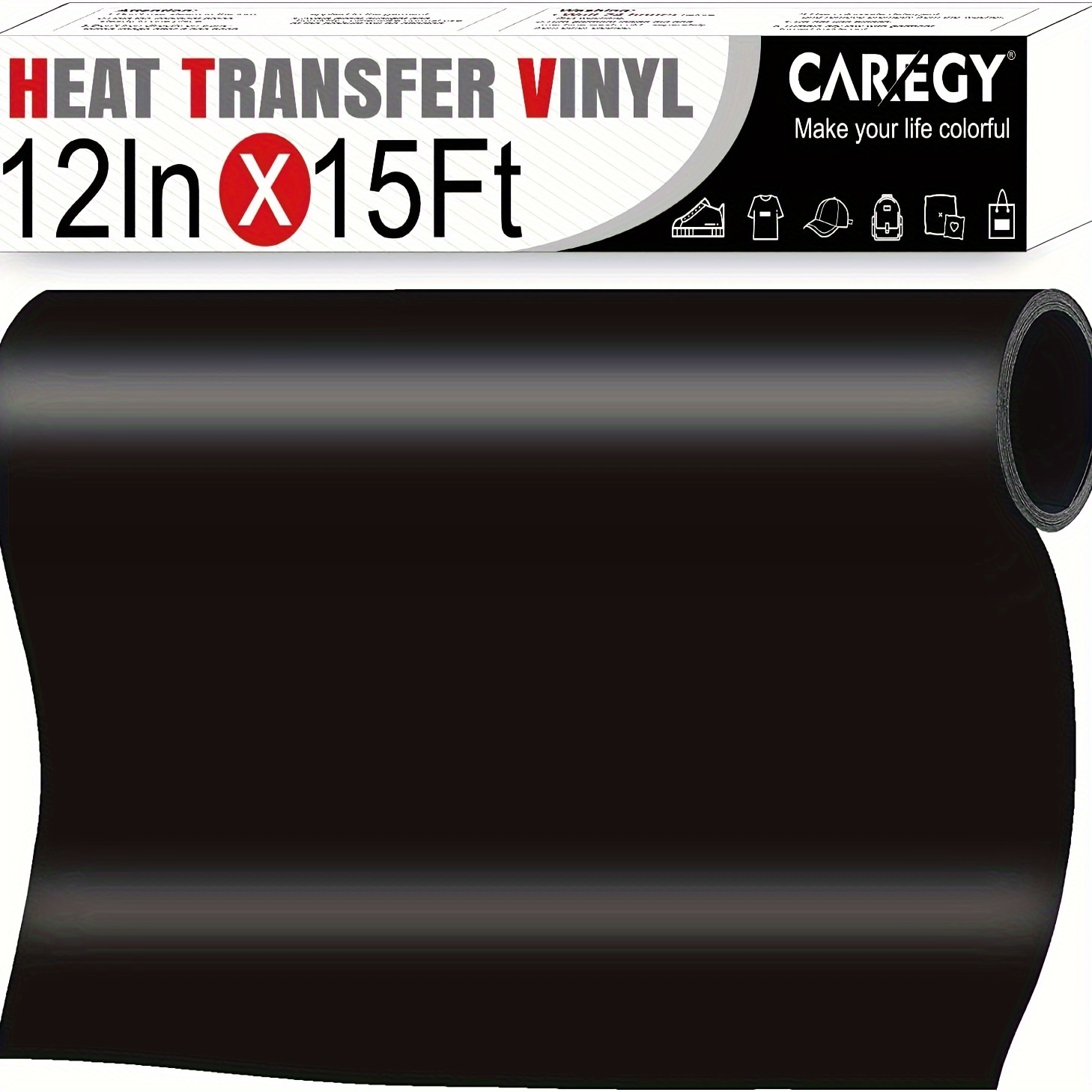 

1 Roll Iron On Vinyl 12 Inch X15 Feet Roll By Easy To Cut & Iron On Heat Transfer Vinyl Diy Heat Press Design For T-shirts