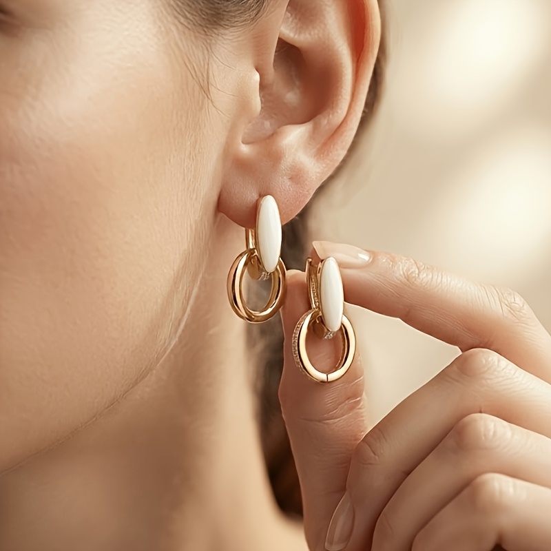 Women's Exquisite Irregular Geometric Dangle Earrings, Elegant Style