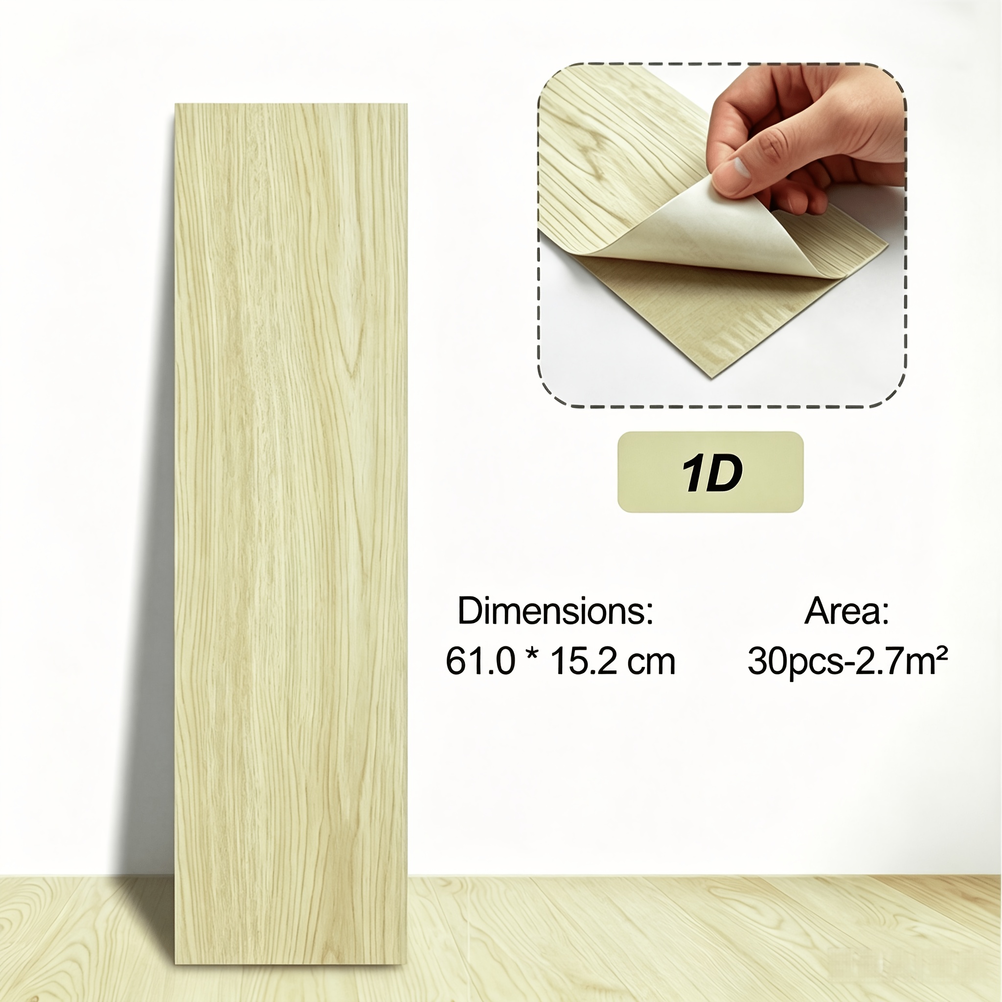Image of Self-adhesive Pvc Flooring, , Pvc Floor Tiles, Bedroom Interior Decorative Vinyl Flooring, Wood Grain Pvc Flooring, Self-adhesive Vinyl Wood Flooring For Offices, Size 60*15*0.1cm