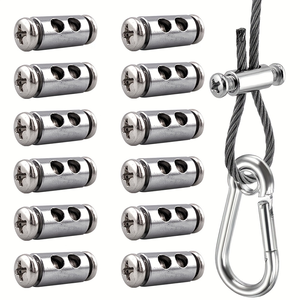 E-shop 10 Stück 2/3 mm Drahtseil Klemmen Kabelklemmen Befestigung Verstellbare Schraube Kupfer Metall Fixierung Trageband Befestigungen für Outdoor