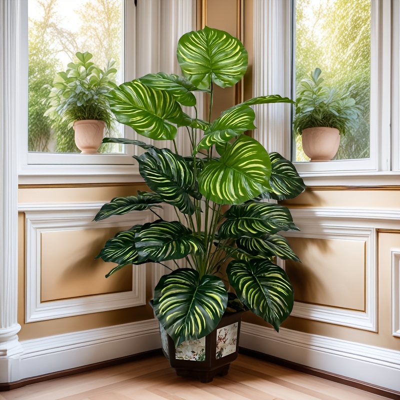 

1pc Monstera - Realistic Artificial Greenery For , Ideal Decoration, Suitable For Living Room, Christmas, Halloween, Easter, Hanukkah, Thanksgiving - Floor Placement, , No Pot Required