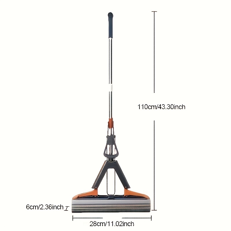 TEMU 1pc Multifunctional Foldable Foam Mop, Sponge Mop Folded To Squeeze Water, For Handwashing, Magnified Thickened Absorbency 1 Sweep Cleaning Lazy