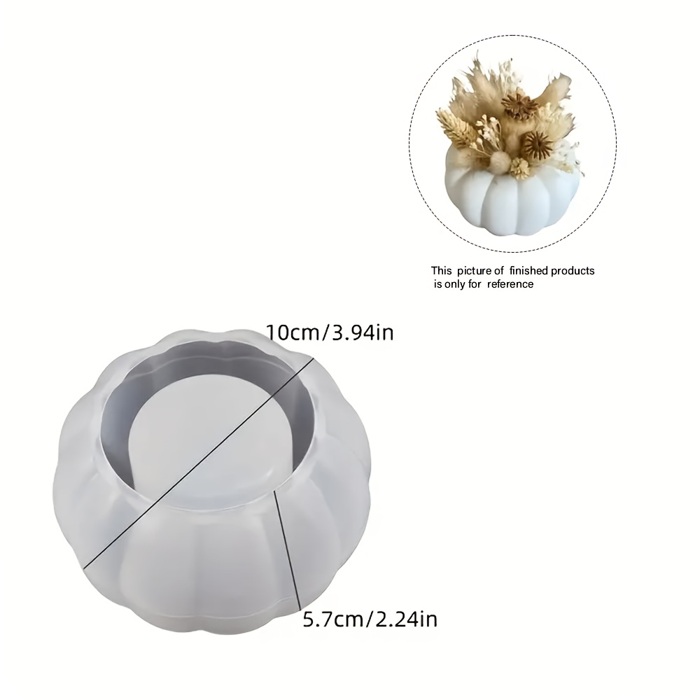 Image of Resin Silicone Mold, Pumpkin Candle Jar Silicone Mold, Pumpkin-shaped Silicone Flower Pots Mold For Resin Plaster Casting, Silicone Candle Holder Mold For Diy Art Crafts, Halloween Home Decoration