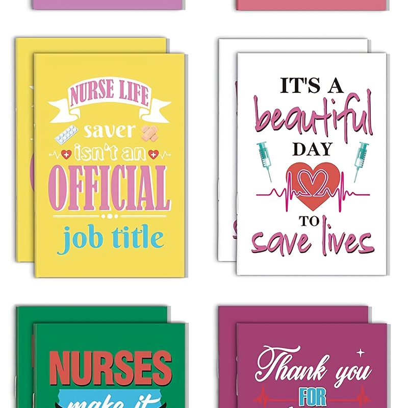 

24pcs Inspirational Nurse Week 2025 Mini Journals - Softcover Pocket Notepads With 12 Unique Nursing Designs, Appreciation, Graduation, Students & Office Gifts, Nurse Gifts