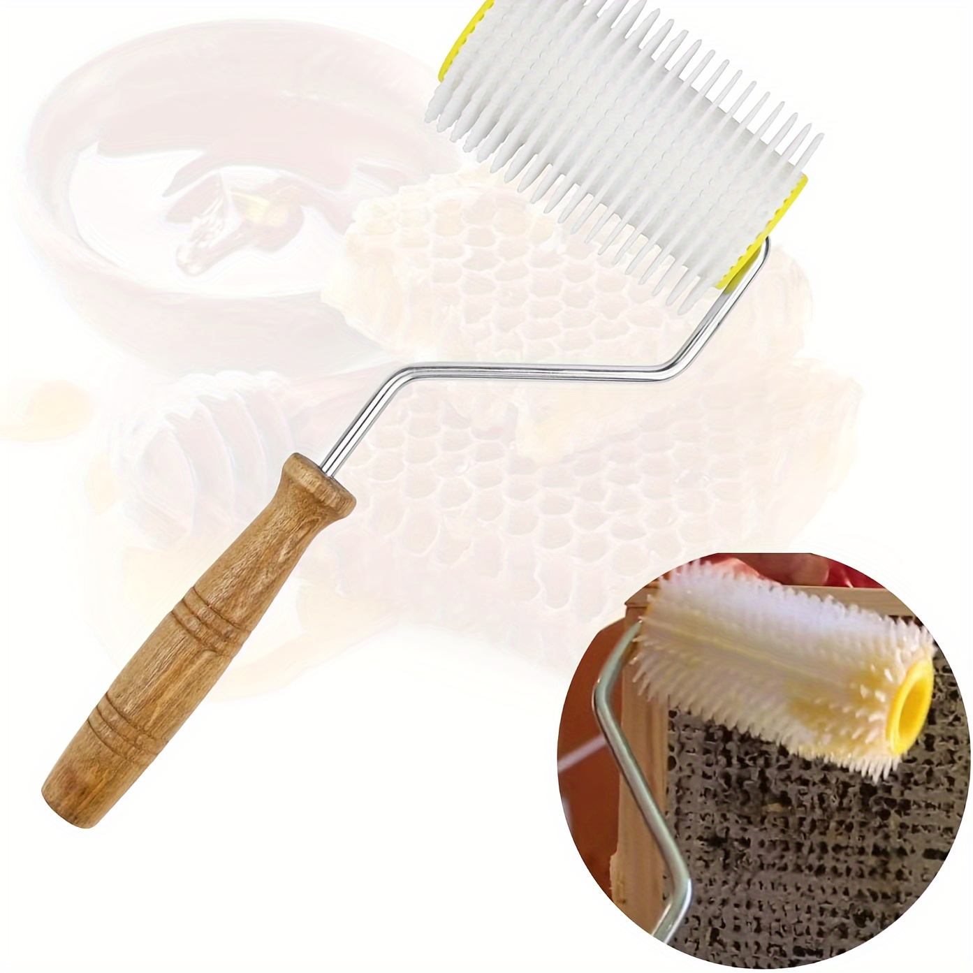 

1pc, Honey Uncapping Roller Wooden Handle Roller Uncapping Fork Honey Uncapping Fork Honey Uncapping Tool For Beekeeping Tool