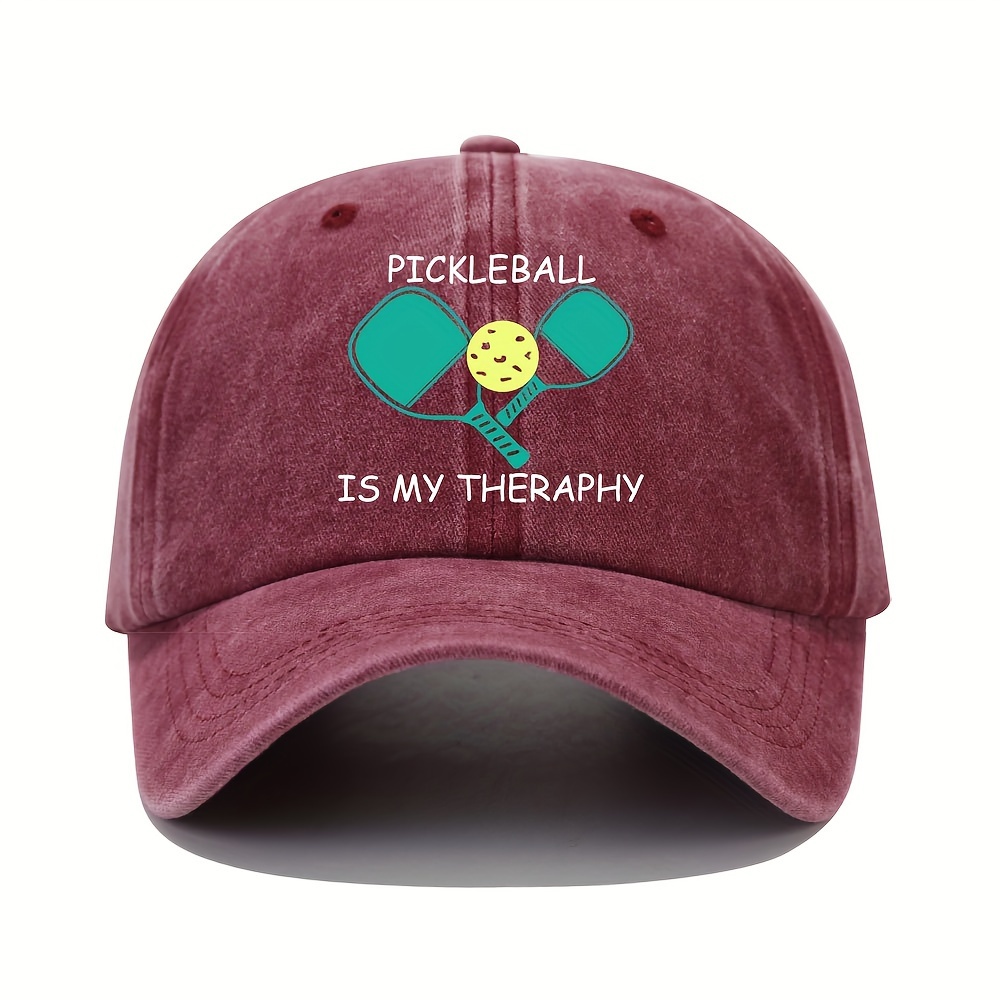 Pickleball Printed Baseball Creative Washed Dad Hat - Temu