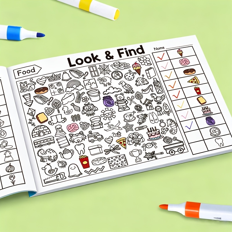 Interactive Hidden Objects Book, "Look And Find" Coloring Book