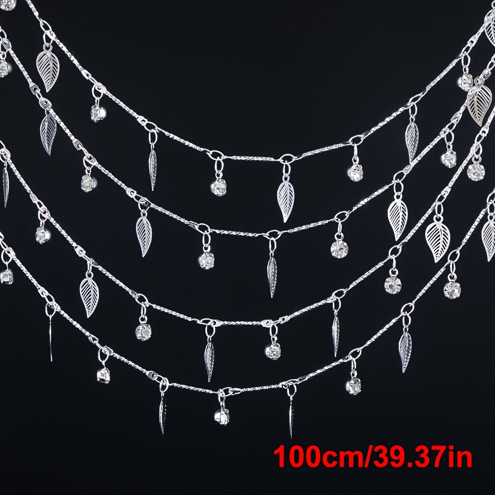 E-shop 1-Meter runde transparente Synthetik-Perlenkette mit hohlem Blattanhänger, Kupferkette für Halsketten und Armbänder DIY Schmuckherstellung