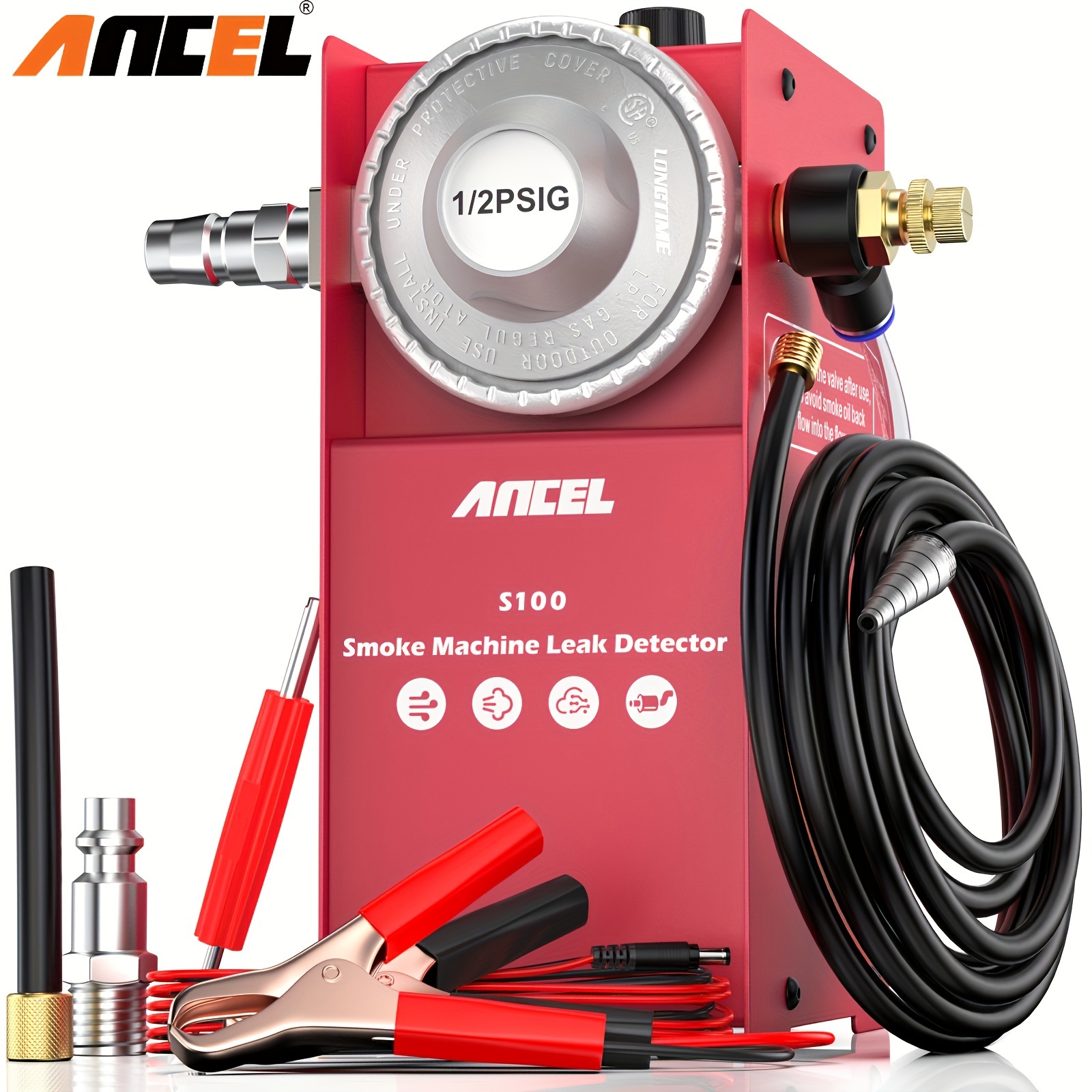   automotive smoke machine leak detector pipeline   leakage detector compatible with 12v cars trucks motorcycle   boats snowmobiles