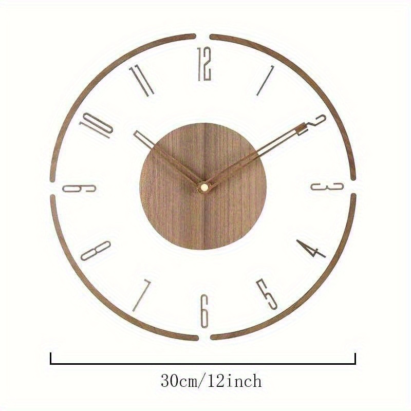 TEMU 1pc, Transparent Acrylic Wall Clock, Creative Wooden Hollow Pointer Clock,silent Wall Clock, No Ticking, Living Room, Bedroom, Kitchen, Office,
