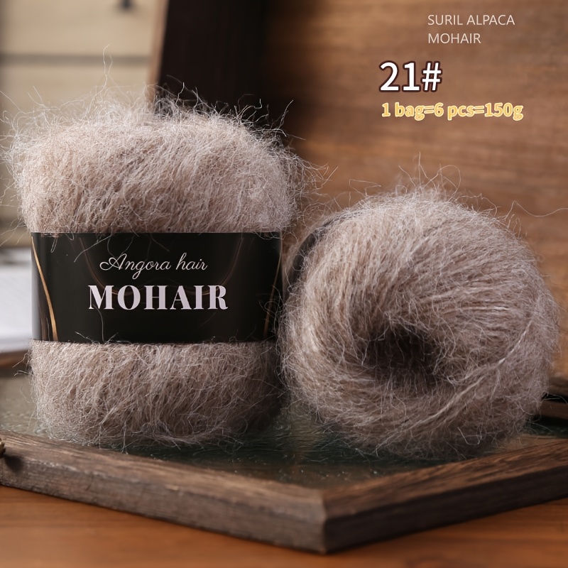E-shop Alpaka-Mohair-Garn, mehrfarbiges schillerndes Garn, Häkelgarn, Handstrickmaterial zur Herstellung modischer Pullover, durchbrochener Jacken,