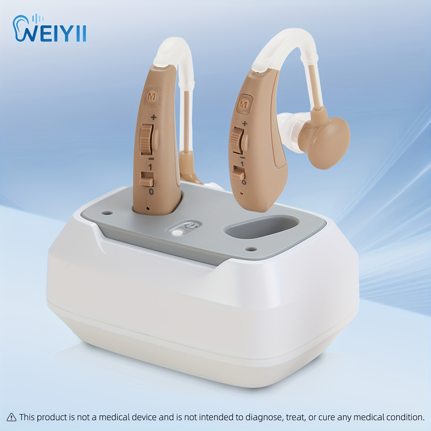 WEIYII Hearing Amplifier Set USB Rechargeable Sound Amplifier With Charging Box, Adjustable Volume Control, Super Long Battery Life, Suitable For Daily Outdoor And Family Gatherings