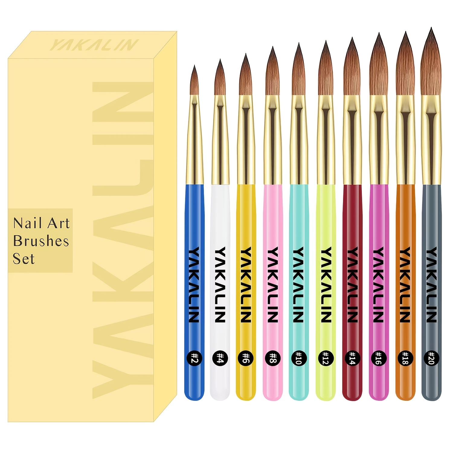 TEMU Nail Brush Set - 10pcs Nail Brushes Nail Brushes For Acrylic Powder, Acrylic Application, Nail Extension & 3d Nail Carving For Beginner