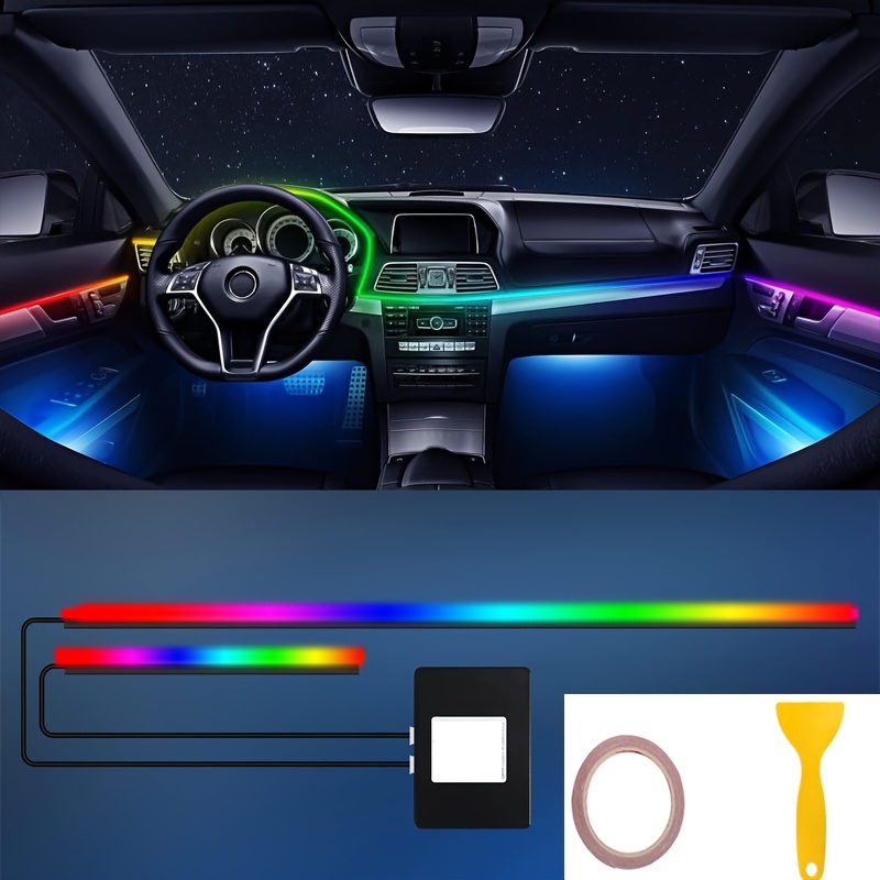 TEMU Acrylic Led Lights For Car Interiors, Featuring A Dual-function Rgb Lighting Kit That A Atmosphere, Complete With Car-specific Additions. This