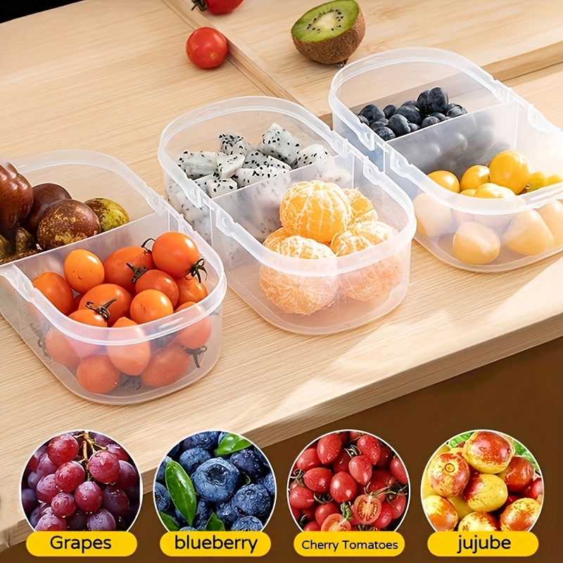 *. Tragbare Obst-Doppelteinschubladen-Khlschrank-Aufbewahrungsbox * fr  die frische Aufbewahrung im Khlschrank, tragbare Obst-Konservierungsbox,  kann fr die Aufbewahrung von Mittagessen, Gemse, ...