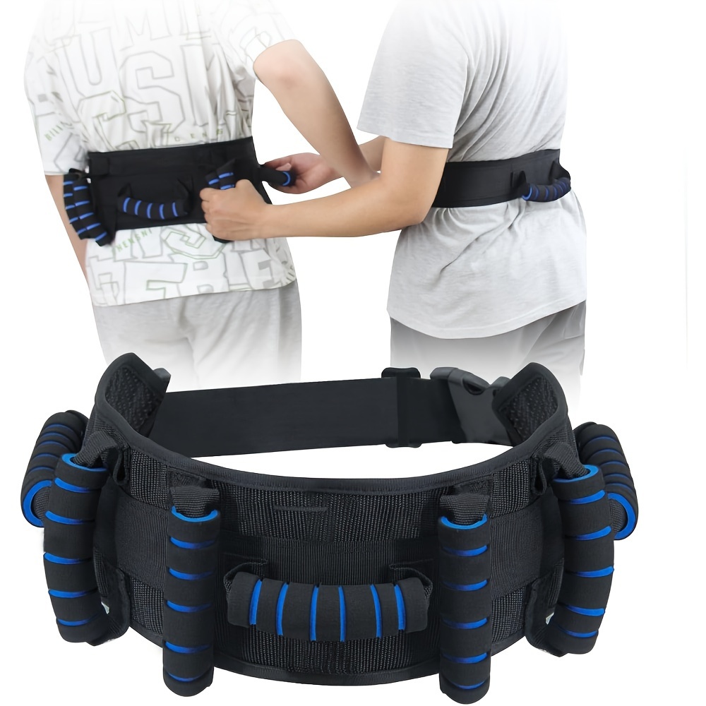 

Adjustable Transfer Belt For Elderly With 7 Handles, Quick Release Buckle, Breathable Fabric, Strong Sewing Techniques For Physical Therapy And Standing Support