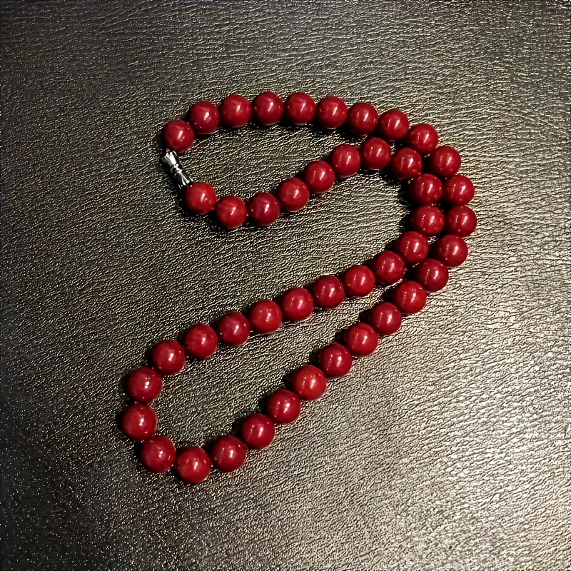 A Stone Necklace - A Unisex Fashionable Red Statement Piece, Casual Accessory, And Versatile Gift