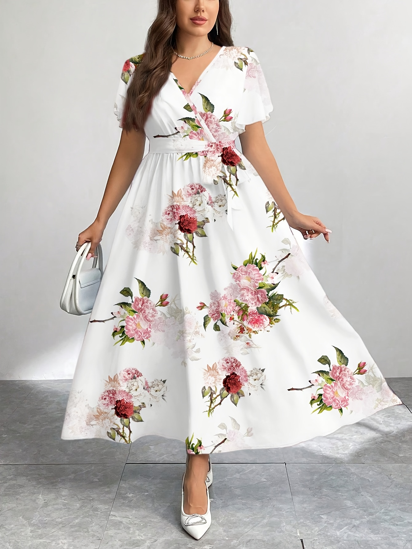 plus size plus size plus size casual floral - Temu Mauritius
