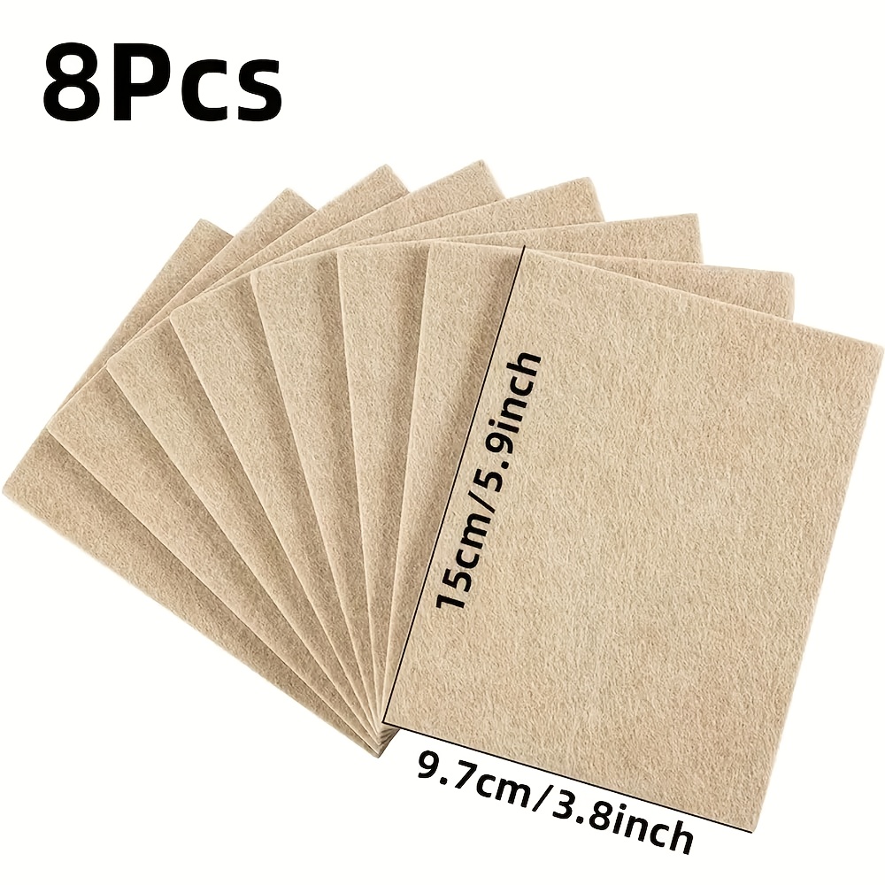 TEMU 8pcs Beige Square Felt Pads, Cut, Furniture Sliding Pads, Self-adhesive (no Installation Tools Required) Furniture Care, Interior Decoration,