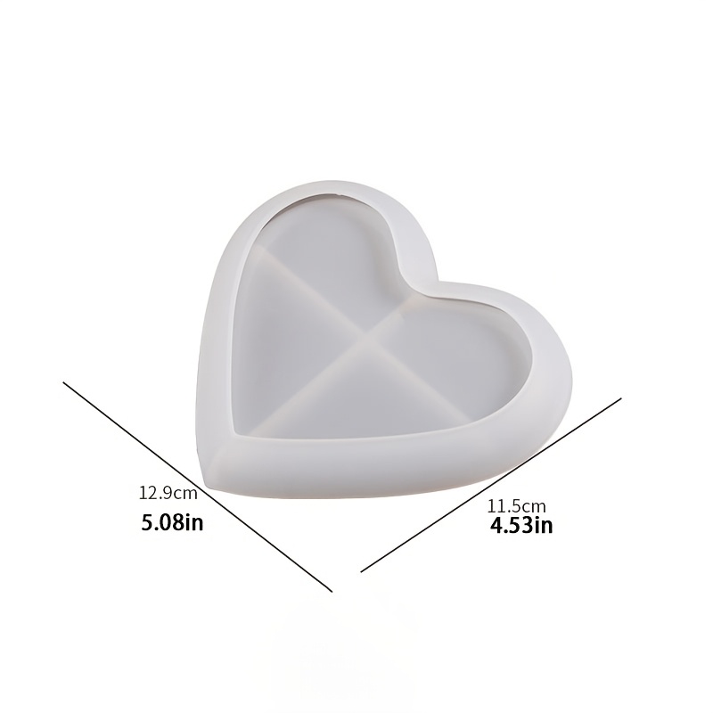 TEMU 1pc Heart-shaped Silicone Mold | Resin Casting Mold For Concrete, Cement, Gypsum | Jewelry Storage Tray, Desktop Decorative Use