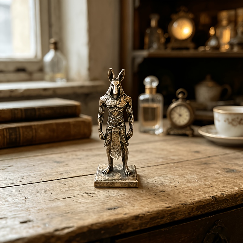 TEMU Estatua de de latón vintage, figura de polígonos, adorno de escritorio para decoración de estanterías de oficina en casa, regalo de escultura
