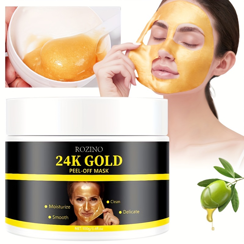 

100g 24k Golden Peel Off Mask With Honey Extract, Deep Clean Facial Skin, Unclog Pores, Delicate Smooth Skin, Clean Pores Dirt And Oil Control Mask