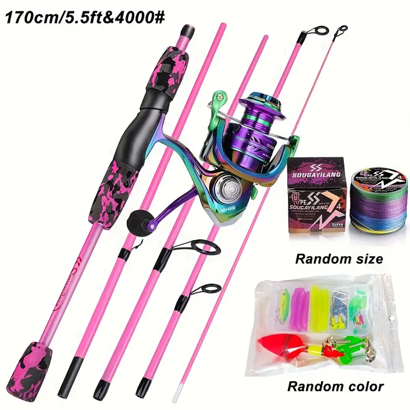 5 ft fishing pole Spining Reels and Rod Combos (2-Pack), 5-Foot 6-Inch 2-Piece Fishing Pole, Size 2000 Reels, Pre-Spooled with 10 lb and 15 lb Mono Line5FT/1.5M : Sports & Outdoors SKU 88400130 ProFISHiency Bumblebee Spinning Combo 5'6"