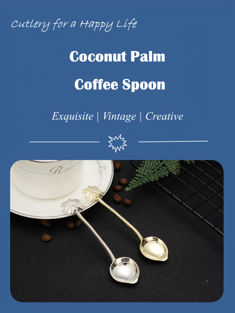 6pcs tropical   teaspoon metal coffee stirring spoon attractive souvenir for dinning bar christmas halloween hanukkah thanksgiving ramadan eid al fitr gift details 0