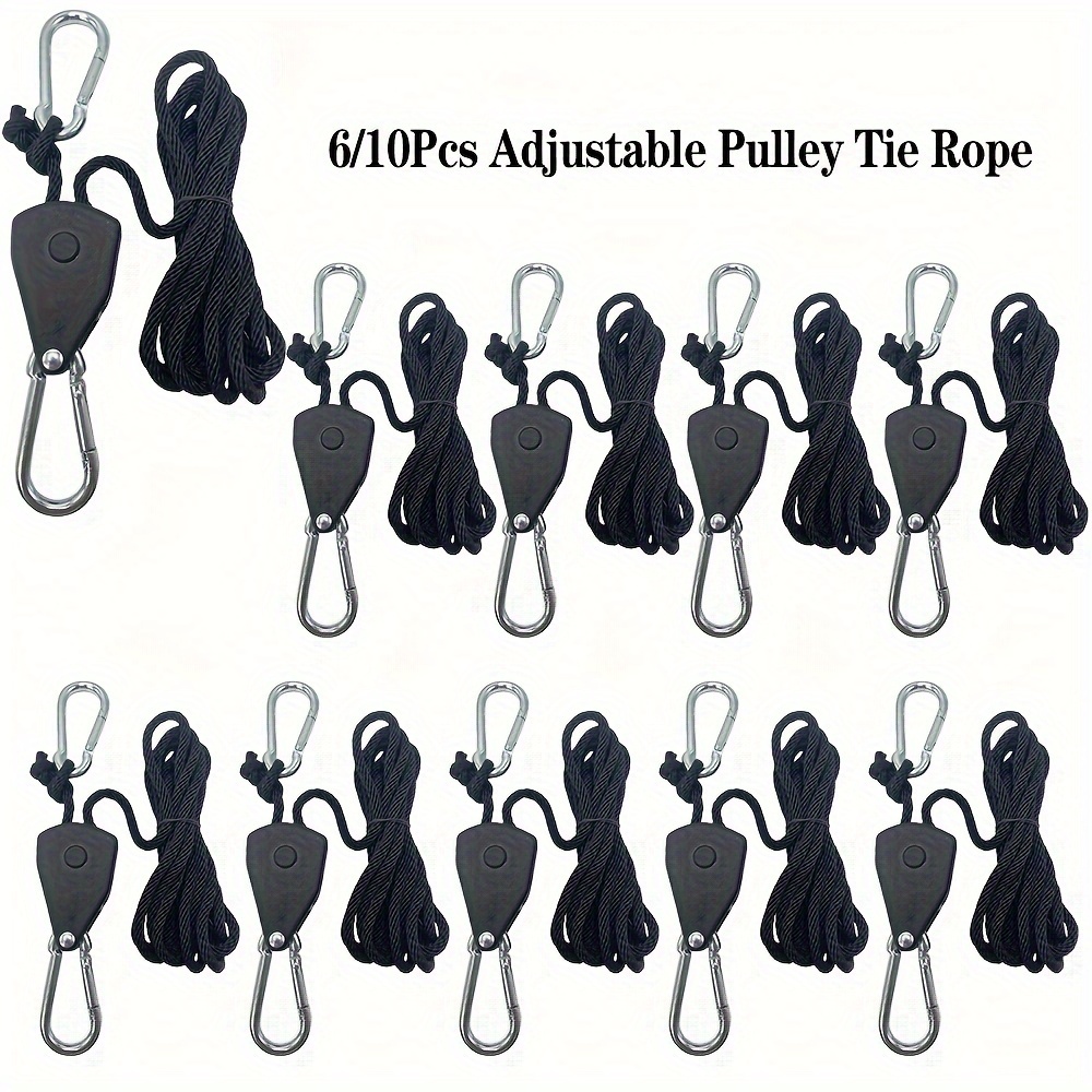 

6/10pcs Adjustable Lanyard Hanging, Camping Wind Rope Tie Down With For Fan Grow Plant Lamp Ropes