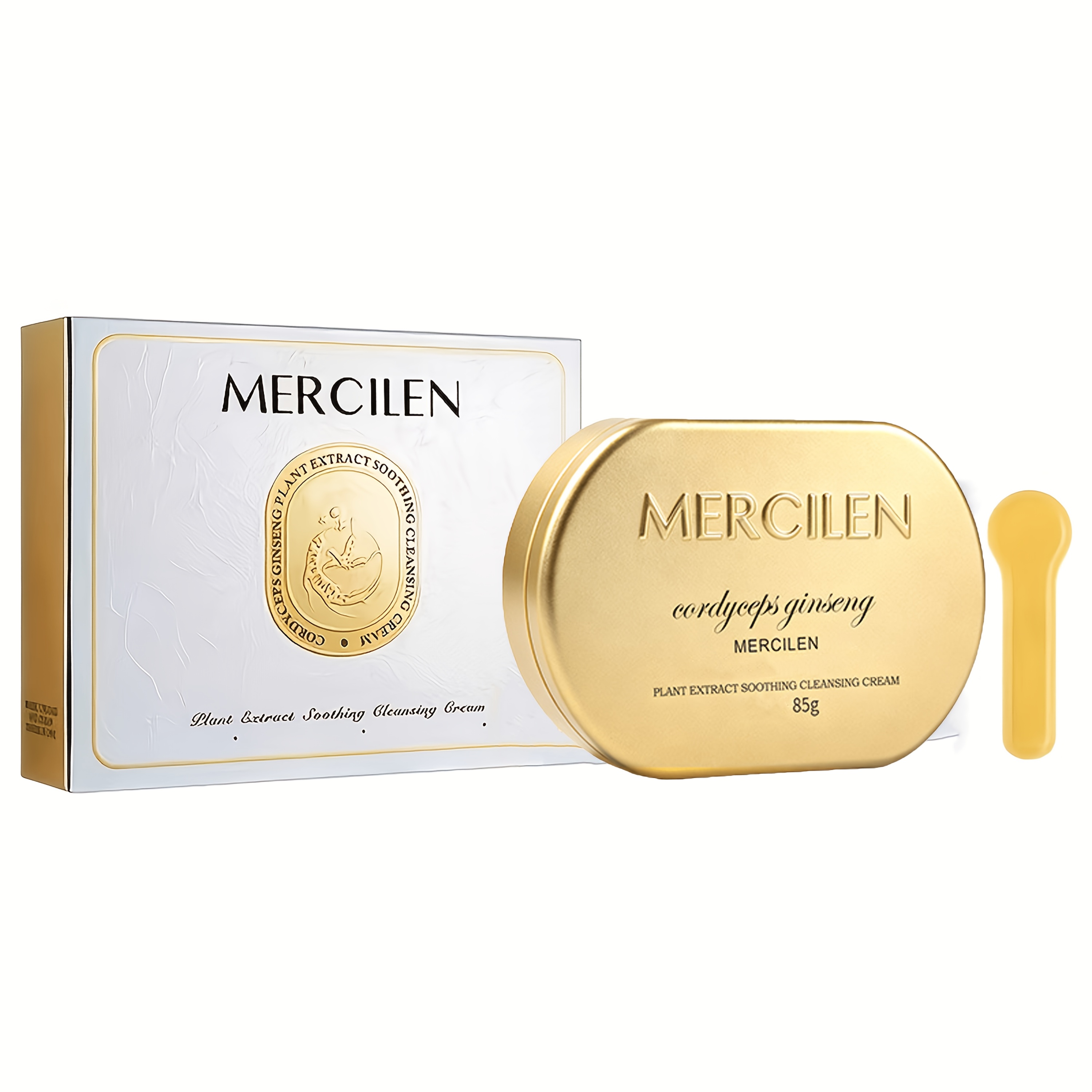 Image of Mercilen Plant-based Cleansing Cream 85g - Gentle, Moisturizing Makeup Remover With Hyaluronic Acid & Squalane For All Light Beige Types With Plant Squalane