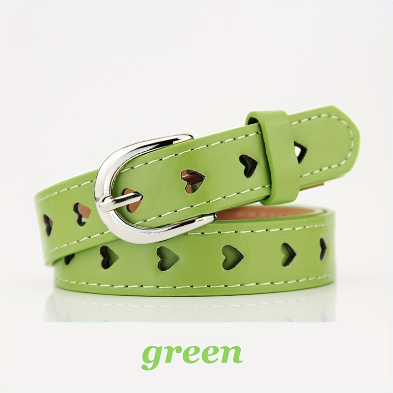 Image of 1pc Women's Casual Belt With Heart - Colorful Options, Durable Regular Size Belt For Dresses & Jeans, Easy- Cloth Care