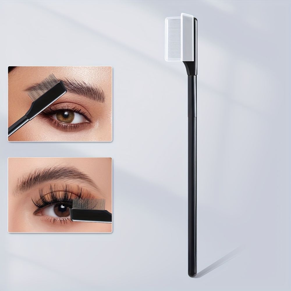 1pc Of Stainless Steel Eyelash Comb, With A Lid And Pointed Steel Needle Eyelash Brush, Eyebrow Comb, Eyelash Separator, False Eyelash Combing Makeup Brush, Makeup Tool For Long Eyelashes