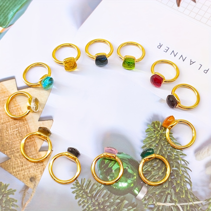 Women's Mushroom Head Square Ring & Sexy Stainless Steel Ring