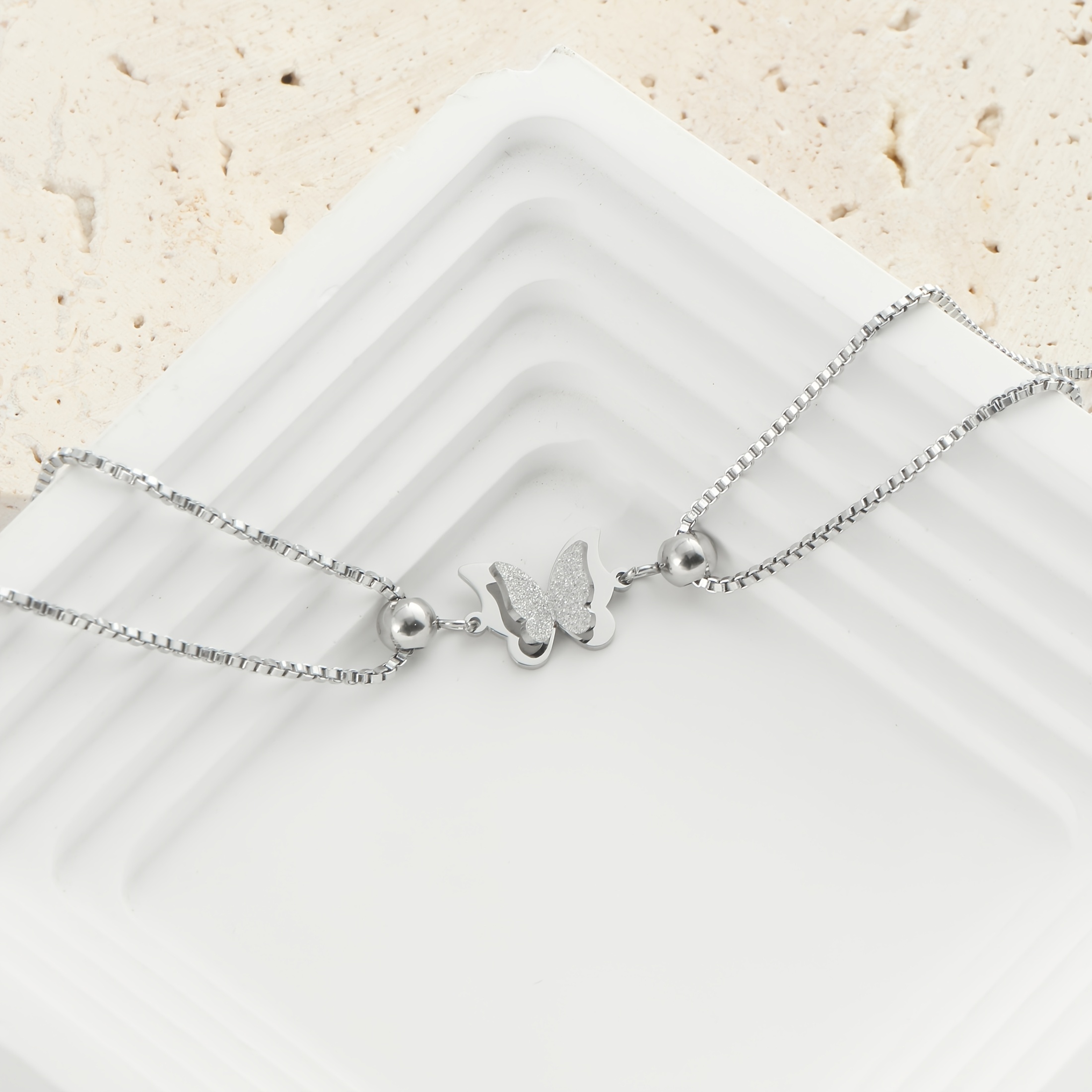 single pack womens fashion ankle chain with double layer   decoration classic stylish design in golden and silvery hypoallergenic stainless steel suitable for daily shopping or parties Product details 2