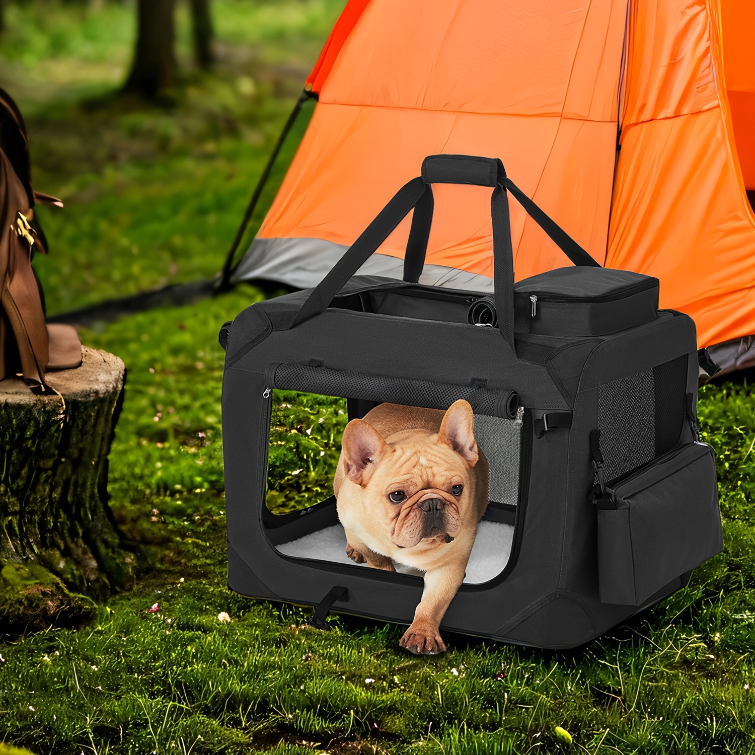 E-shop Zusammenklappbarer Haustiertransport, praktische Hunde-Reisebox, weiche Transportbox für Hunde und Katzen, geräumige Box für Fahrzeuge mit