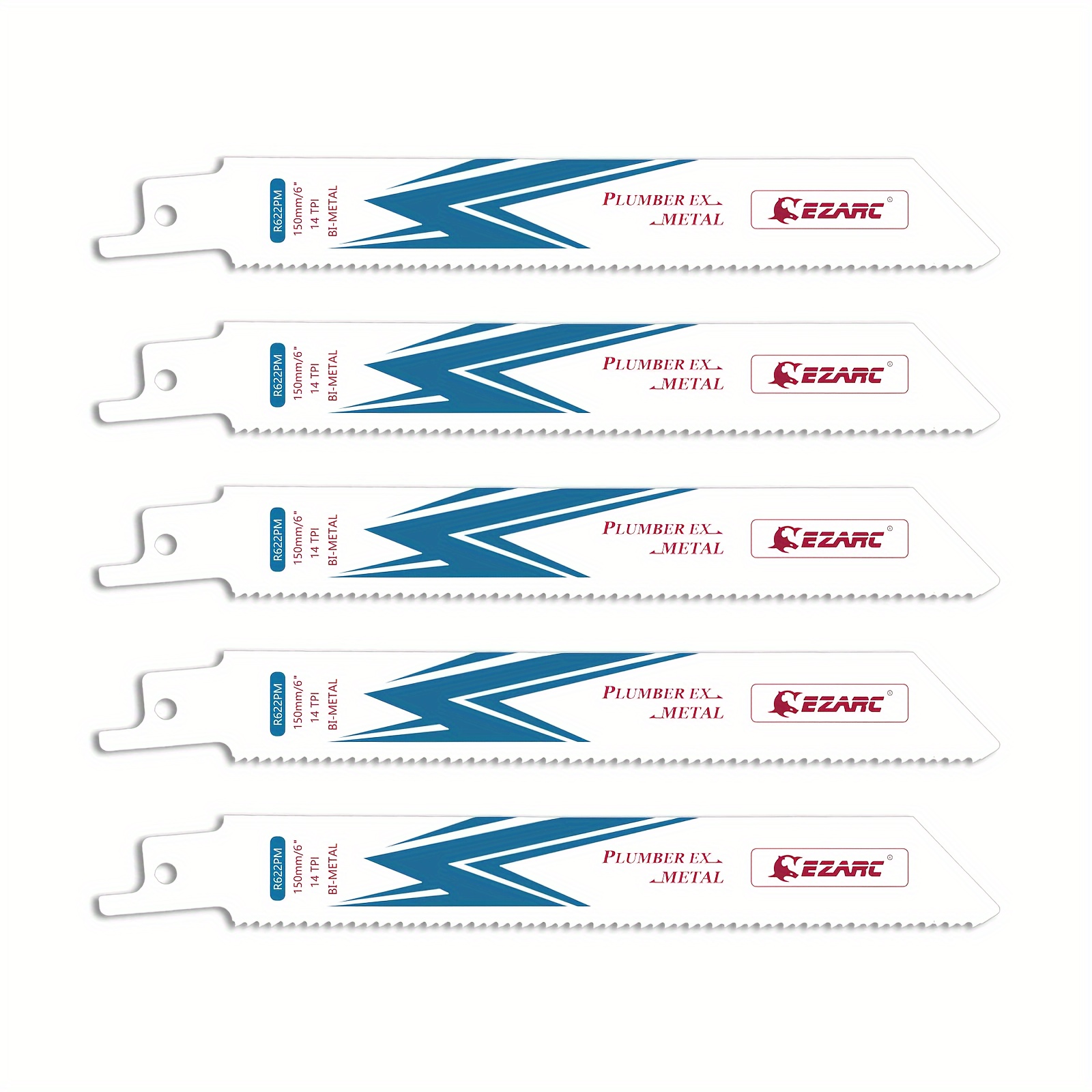 

Ezarc 6" Reciprocating Saw Blade For Cutting -pack, 14tpi Cutting Saw Blades Set With Hard Cobalt For Sheet Metal, Metal Pipe And Profile