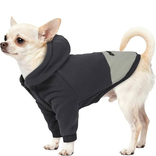 1 sweatshirt adjustable dog hoodie with neck zipper design comfortable pet pullover back warm and cozy long sleeve dog sweatshirt suitable for indoor and outdoor wear in autumn winter and early spring fits small medium