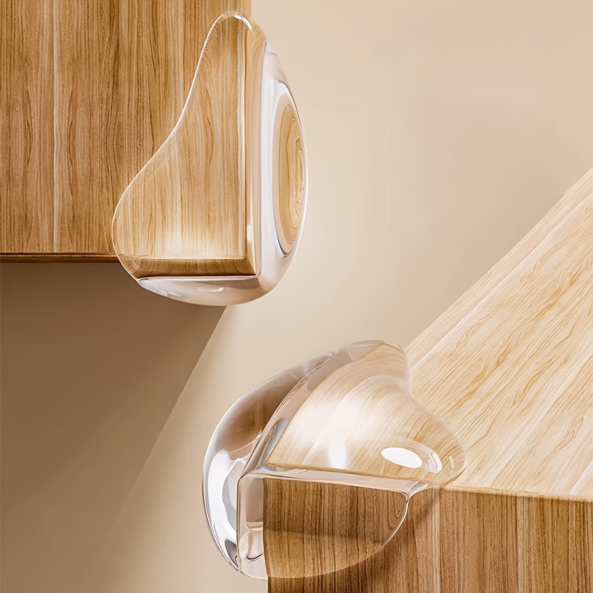 Image of 4pcs Transparent Corner Protectors For Cabinets To Prevent And Protect Of Furniture
