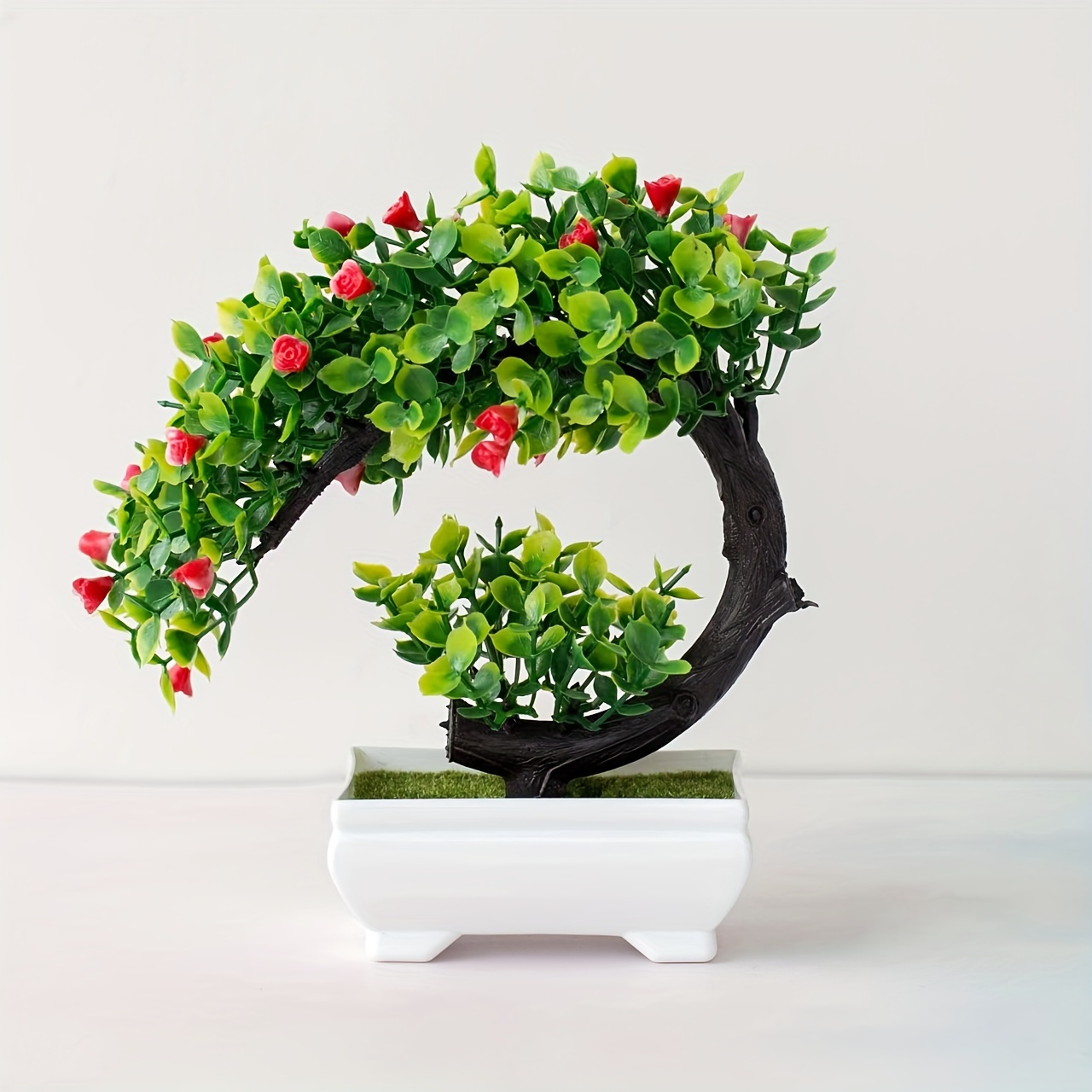 Charmante mini-bonsai in de vorm van een halve maan
