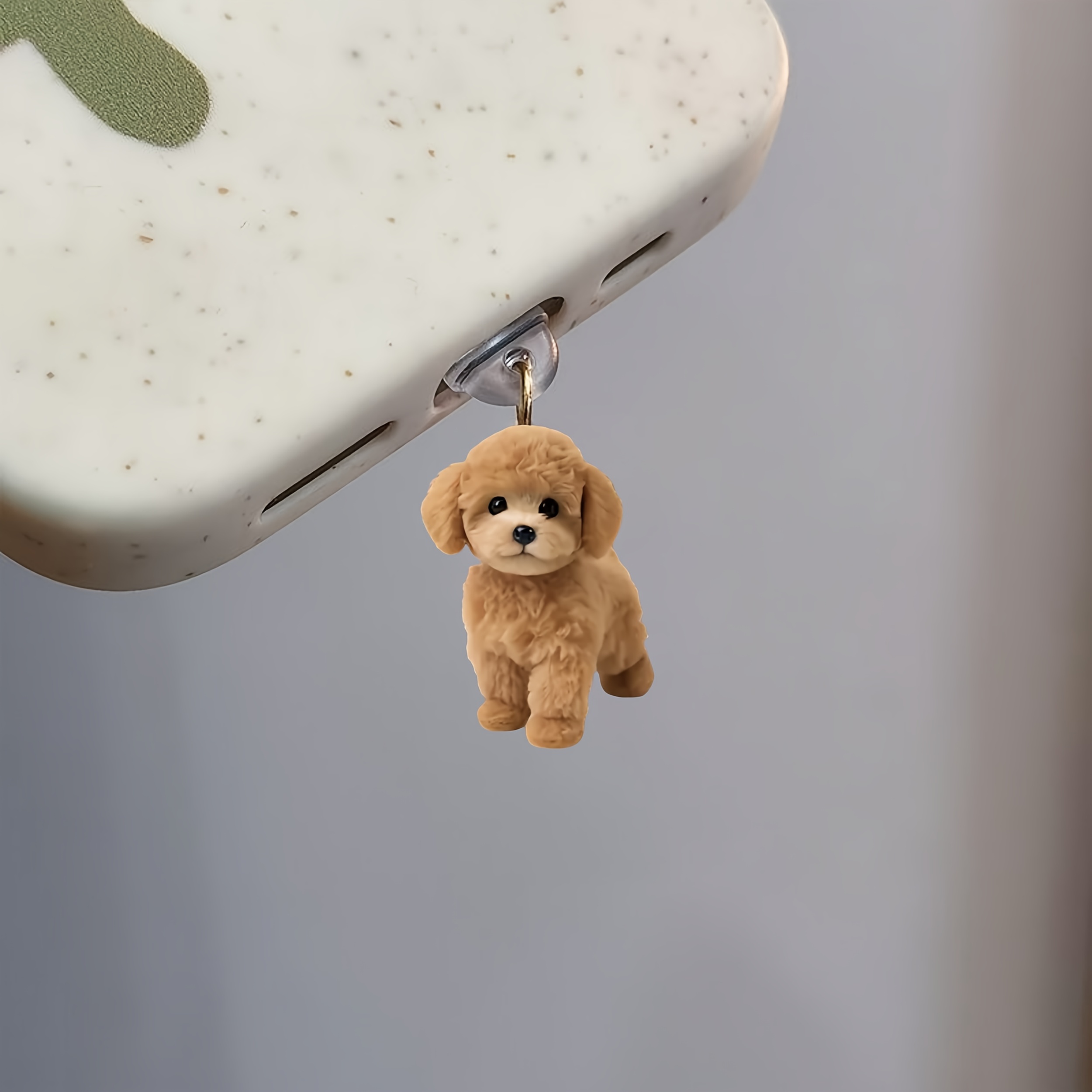 

1pc Cute Poodle Acrylic () Dust Plug For Iphone & Type-c - Protective Mobile Phone Dust Cover Accessory