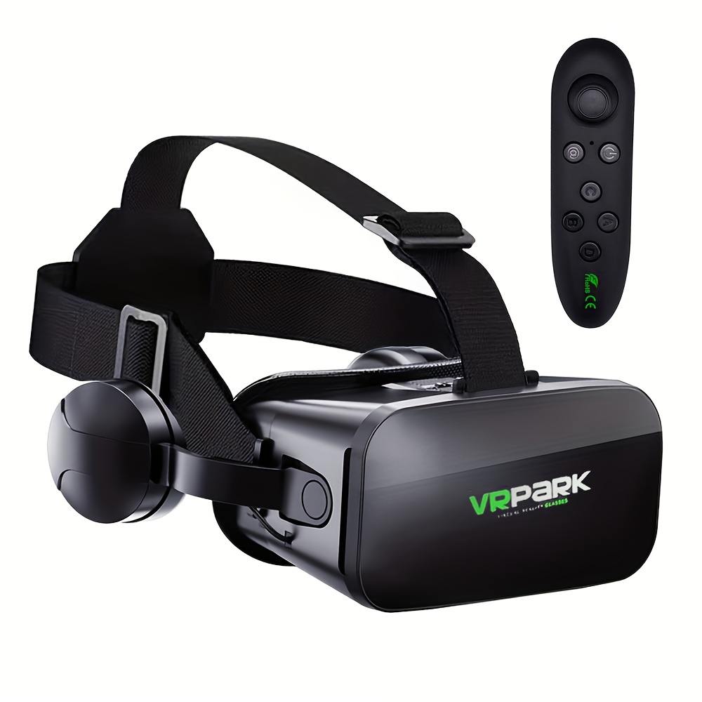 TEMU 2pcs Set Vr Glasses With Game Controller, 2026 New Qianhuan -one 3d Vr Headset, Lightweight Abs Material, Adjustable Nose Pad & Head Strap,