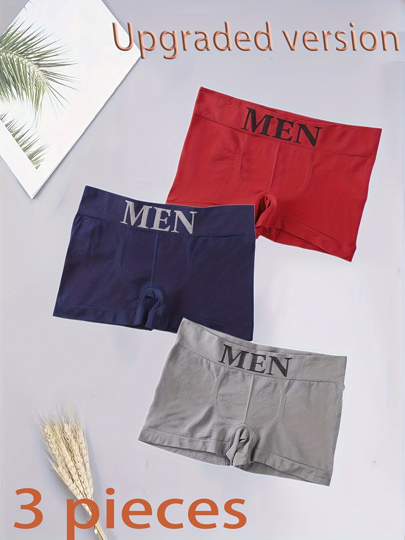 Men's Red Blue Gray Casual Breathable Sports Underwear - Temu Canada