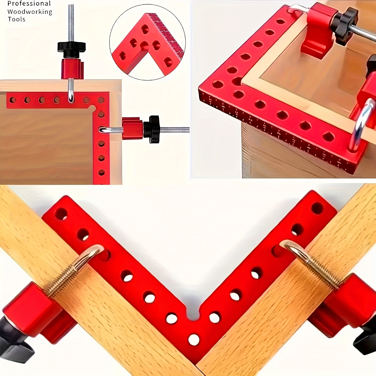 Juego de 8 Abrazaderas de Ángulo Recto Preciso a 90 Grados para Carpintería, Marcos, Cajas y Cajones - Estructura Duradera de Aleación de Aluminio 5.5