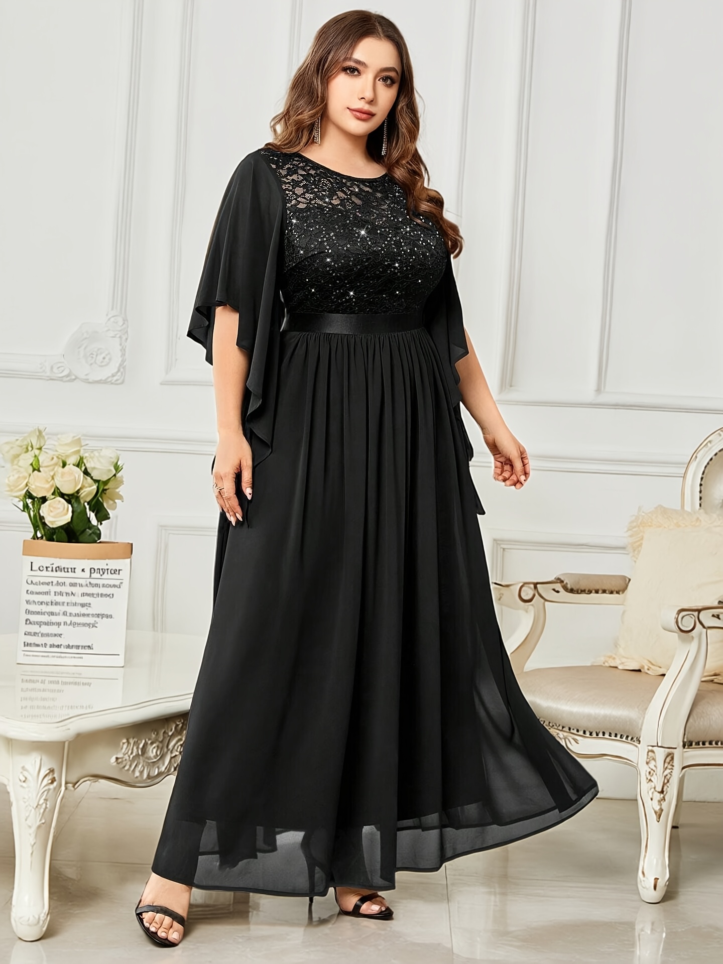 cheap plus size formal dresses with sleeves plus size womens banquet evening gown new style Summer Solid Basics