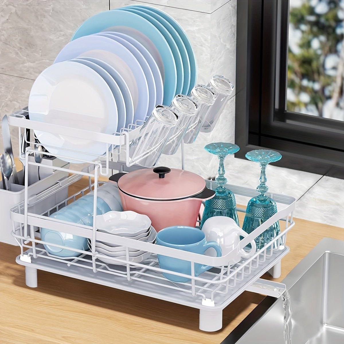 Dish Drainer Tray Betterware Draining Board Drawer Vertical Plate - Main Image