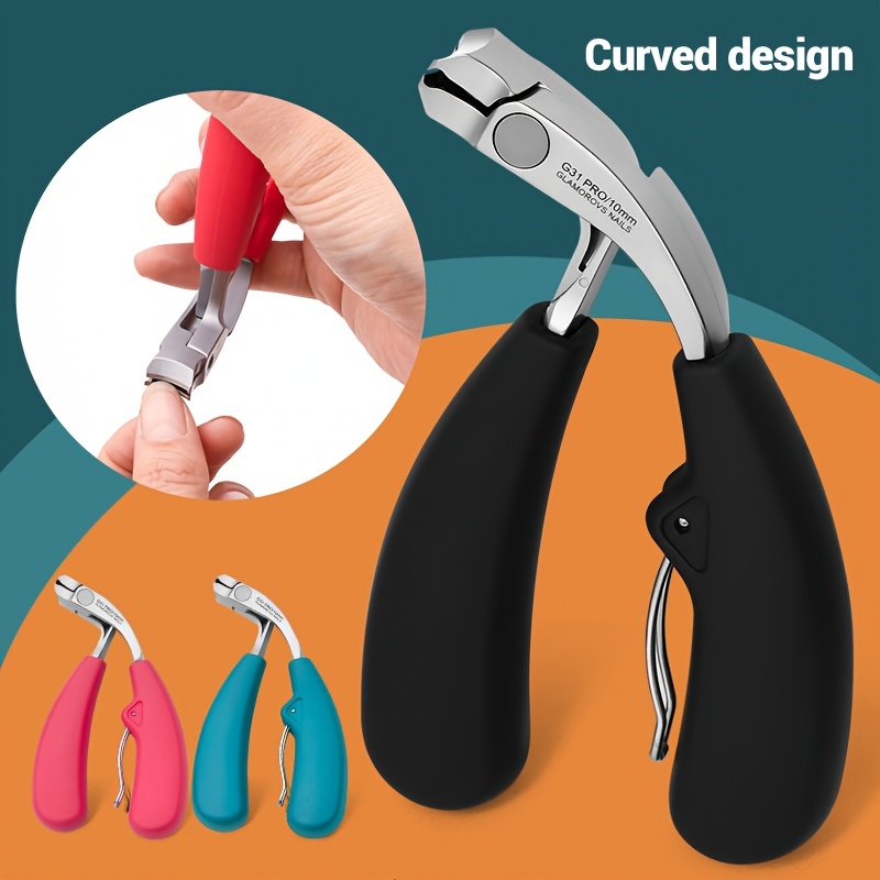 

1pc Ergonomic Toenail Clippers With - , Precision Trimming For Nails, Elderly-friendly, Stainless Steel, Long Handle With Slanted For Men And Seniors