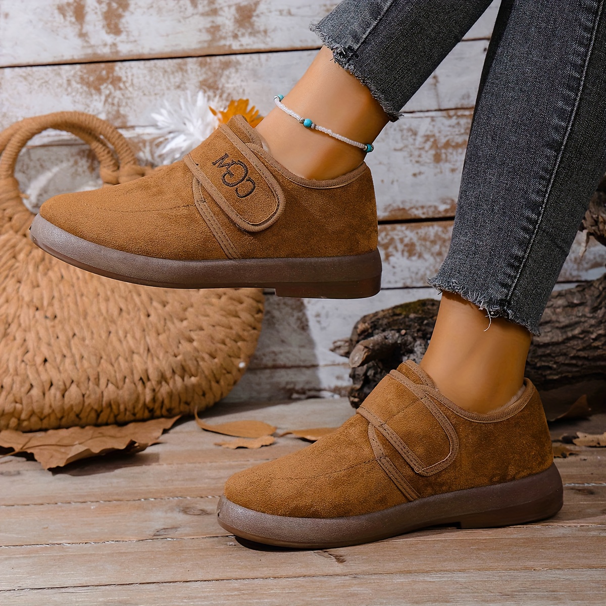 TEMU 2025 New Women's Boots, A Must-have For A Warm Winter, Soft And Comfortable, Women's Winter Ankle Boots - Slip-on Short Boots, Flat Design,